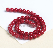 6/8/10/12mm Red Jade Round Gemstone Loose Beads AAA 15" R01