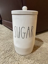 Rae Dunn Artisan Collection "Sugar" Ceramic Canister Button Top Lid by Magenta