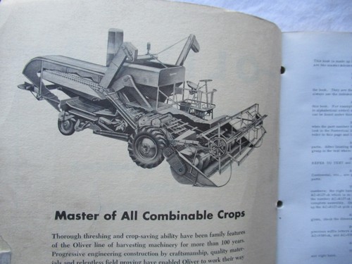 1960 Oliver Model 40 Combine and Attachments Parts Book Catalog - Picture 2 of 8