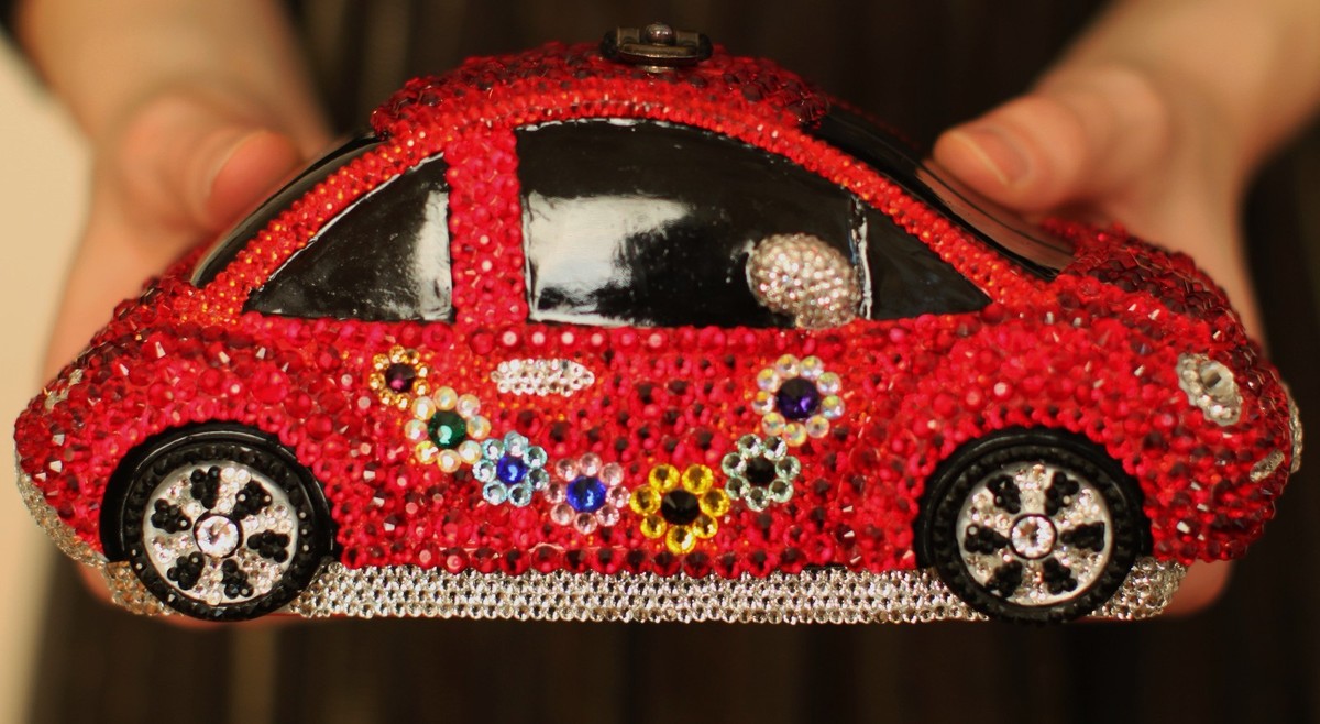 TIMMY WOODS VOLKSWAGEN CAR BEETLE RED BUG SWAROVSKI CRYSTAL