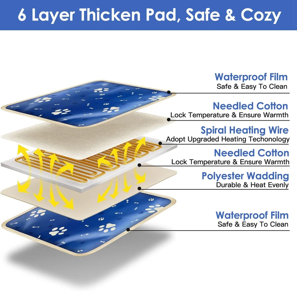 Водонепроницаемый электрический нагревательный коврик для домашних животных собак кошек согревающий коврик одеяло коврик - Изображение 3 из 4