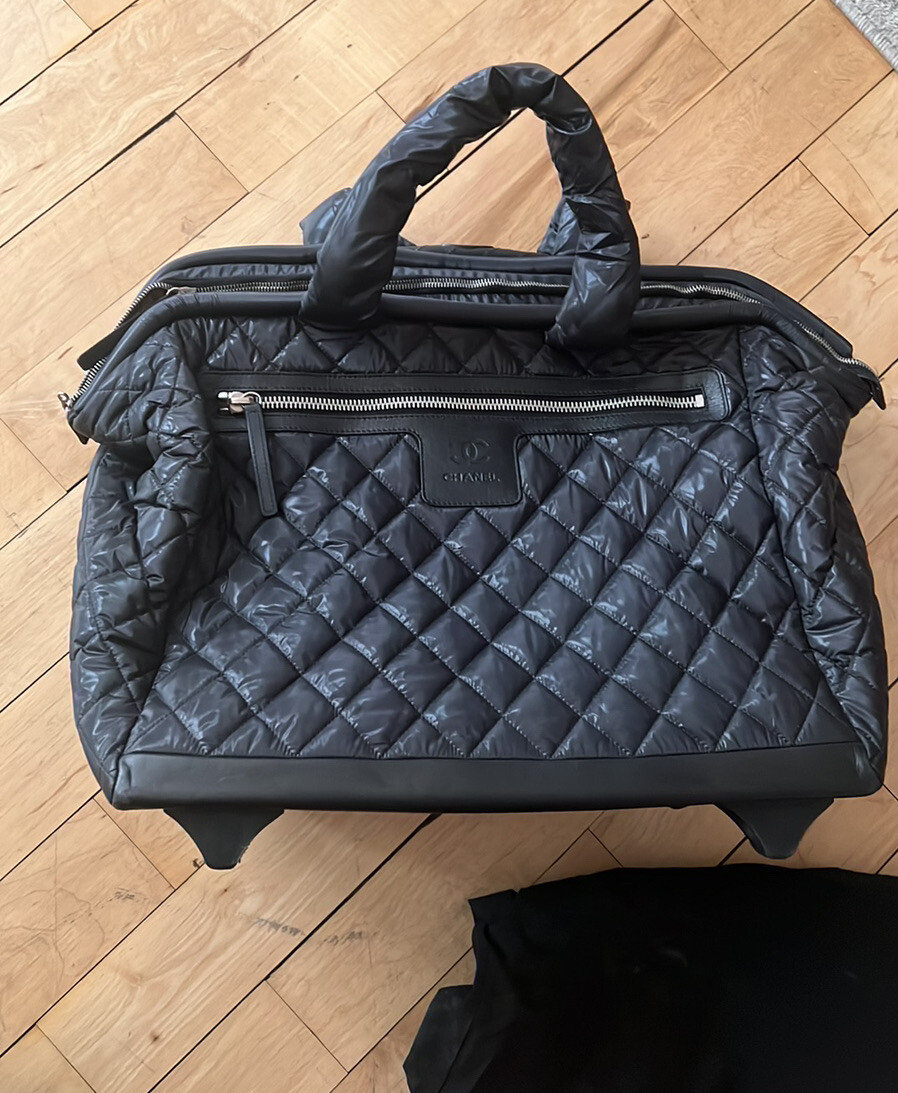 Chanel 2012 Coco Cocoon Quilted Case Trolley Black Luggage | eBay