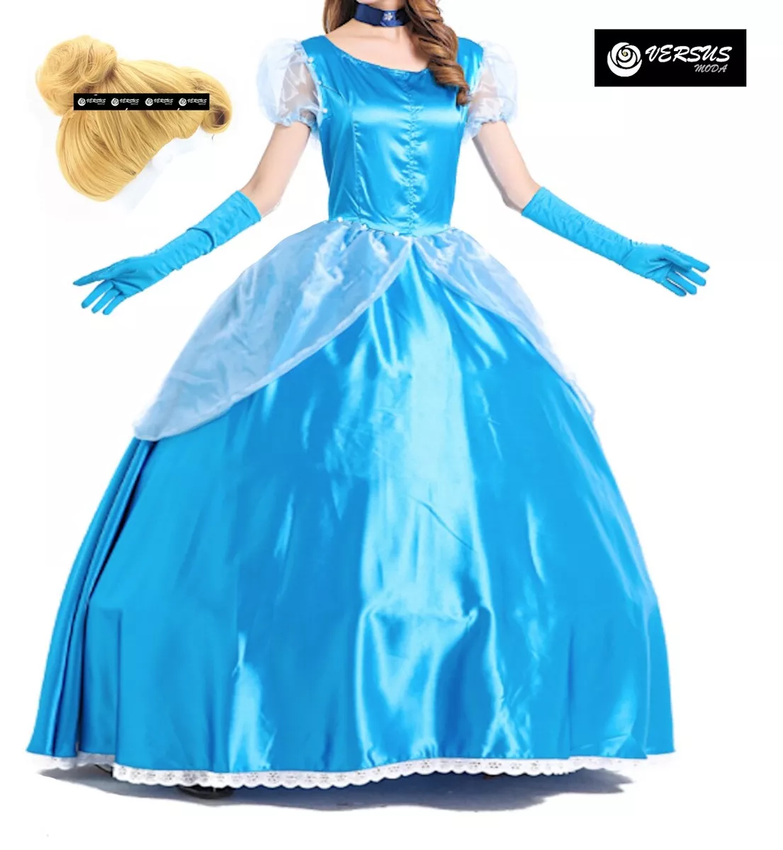 Cenerentola Vestito Carnevale Donna Dress up Woman Cinderella Costume  CINDW01