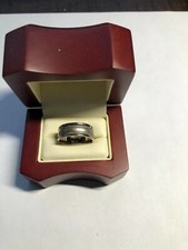 14kt White Gold Two-Tone Comfort Fit Wedding Band Size 6 Brand New