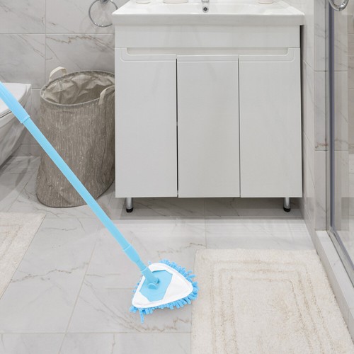 Micro Fiber Mop Floor Cleaner Mini Blue Degree Rotatable Triangle Child