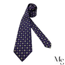  THOMAS PINK Purple Geometric Silk Tie Hand M...