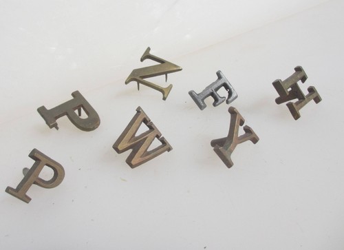 Vintage Brass Initials Letters Job Lot ODD 1.25"H - Picture 2 of 14