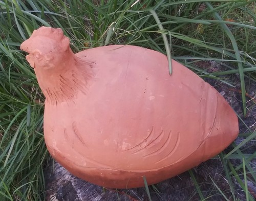 Cazuela de Terracota Vintage Plato Hecho a Mano "Gallina" Hecho en Italia 8" x 12" x 10" - Imagen 7 de 12