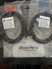 Cable Matter USB 3.0 Type A Cable - Black (6 ft, 2 Pack)