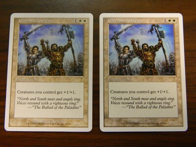 MTG 7th Edition Glorious Anthem x2 White Rare LP - Excellent Condition