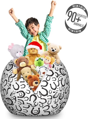 Durable Large Toy Organizer Bean Bag - Soft Plush Seats and Stylish Storage - Picture 4 of 4