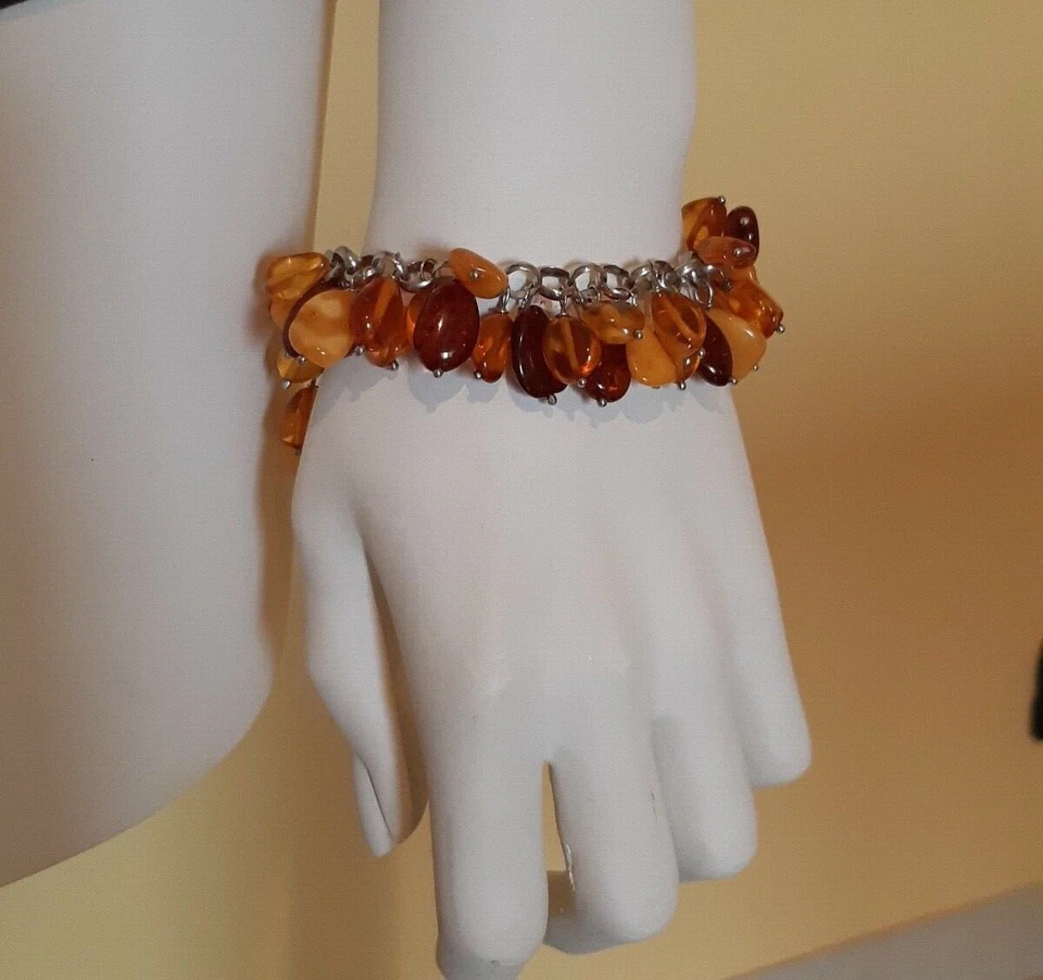 Bracciale argento 925 e ambra - Immagine 4 di 4