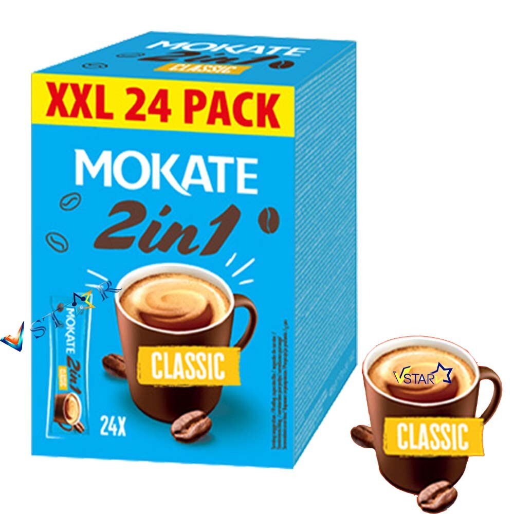 Mokate Instant Coffee 3-In-1 Latte, Classic, Caramel, XXL Pack 24