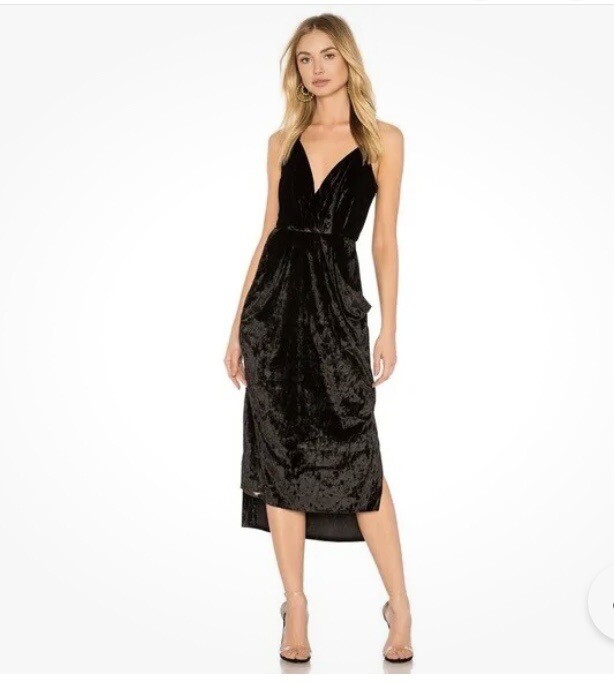 bcbgeneration black dress BCBGeneration Crushed Velvet Midi Dress