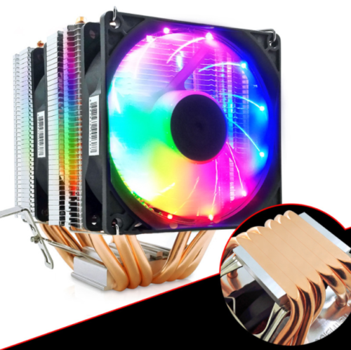 6 Heat Pipes CPU Cooler Cooling Fan 4 Pin PWM RGB Intel LGA Core AMD Universal - Picture 13 of 16