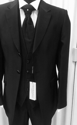 HERREN BRAUTKLEID SCHWARZ SIGNIERT CARLO PIGNATELLI ZEREMONIE SUIT WEDDING