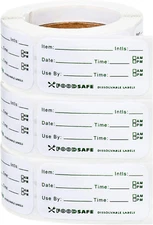 750 Pieces Food Labels for Catering Food Date Storage Labels 1 X 2 Inch Removabl