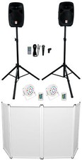 Rockville RPG102K DJ Kit w/10" Speakers w/Bluetooth Mic Stands Facade Up Lights