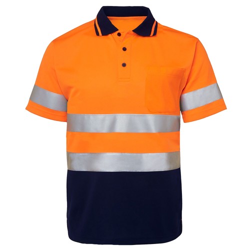 Hi Vis Polo Shirt Short Sleeve Tape Workwear Safety Cool Dry Air Vent standard - Picture 4 of 4