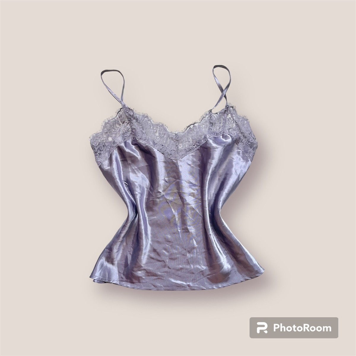 silver satin camisole top