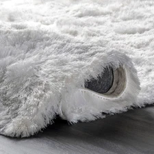 NEW  nuLOOM Latonia Silken Shag Area Rug, Shimmery Pearl White 3' x 5'