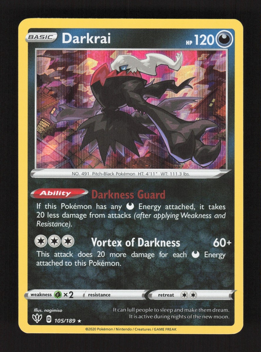 ダークライ Holo 110 HP ポケモンカード 2020 Pokemon Card Darkrai Holo Rare #105/189 Darkness Ablaze | eBay