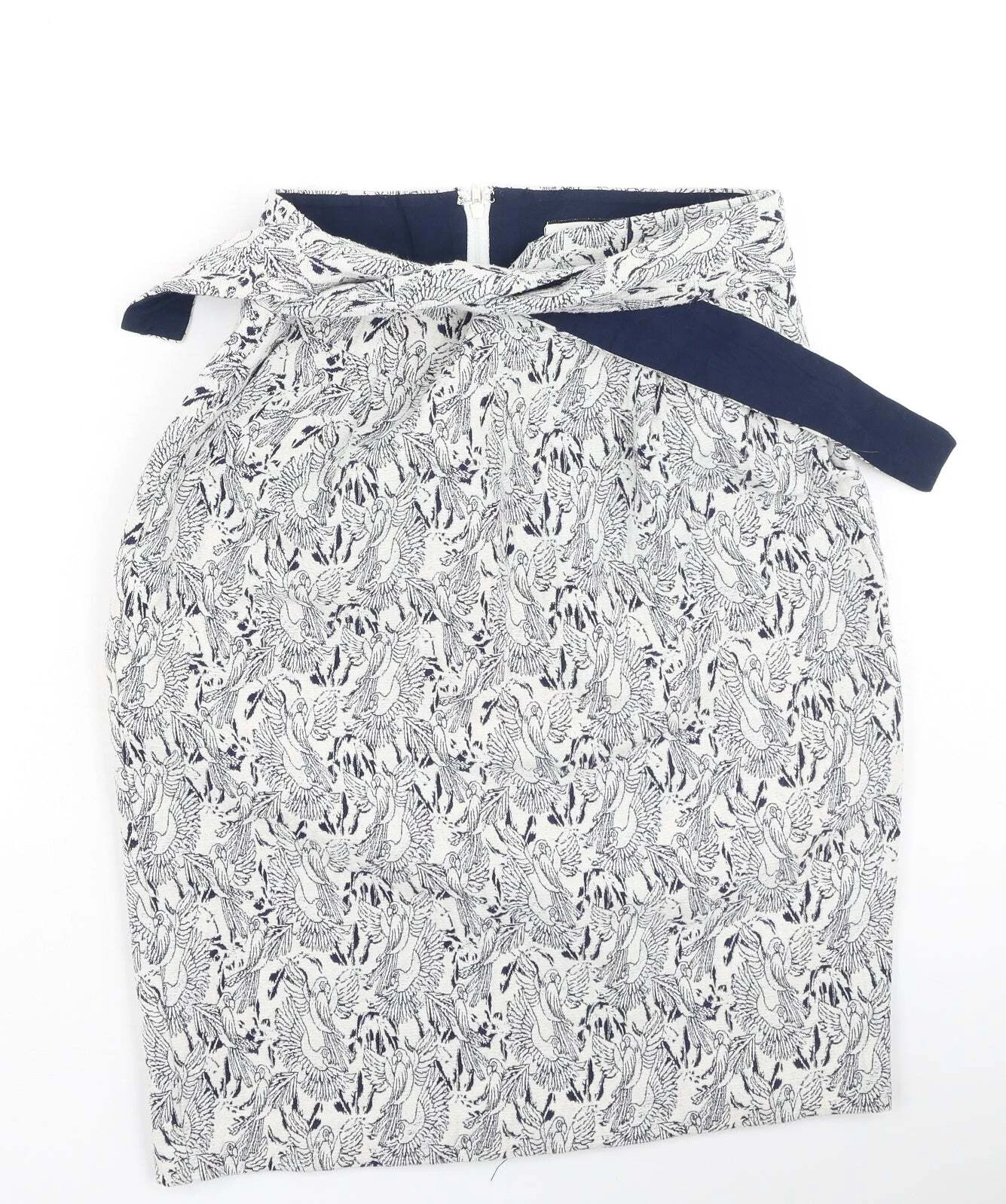 NAF NAF Womens White Cotton Blend A-Line Skirt Size W34