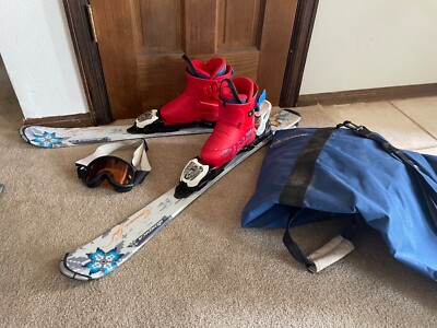 Nordica Cinnamon Skis Youth Boots Adjustable Bindings size 11  KIDS 90 100-66-89