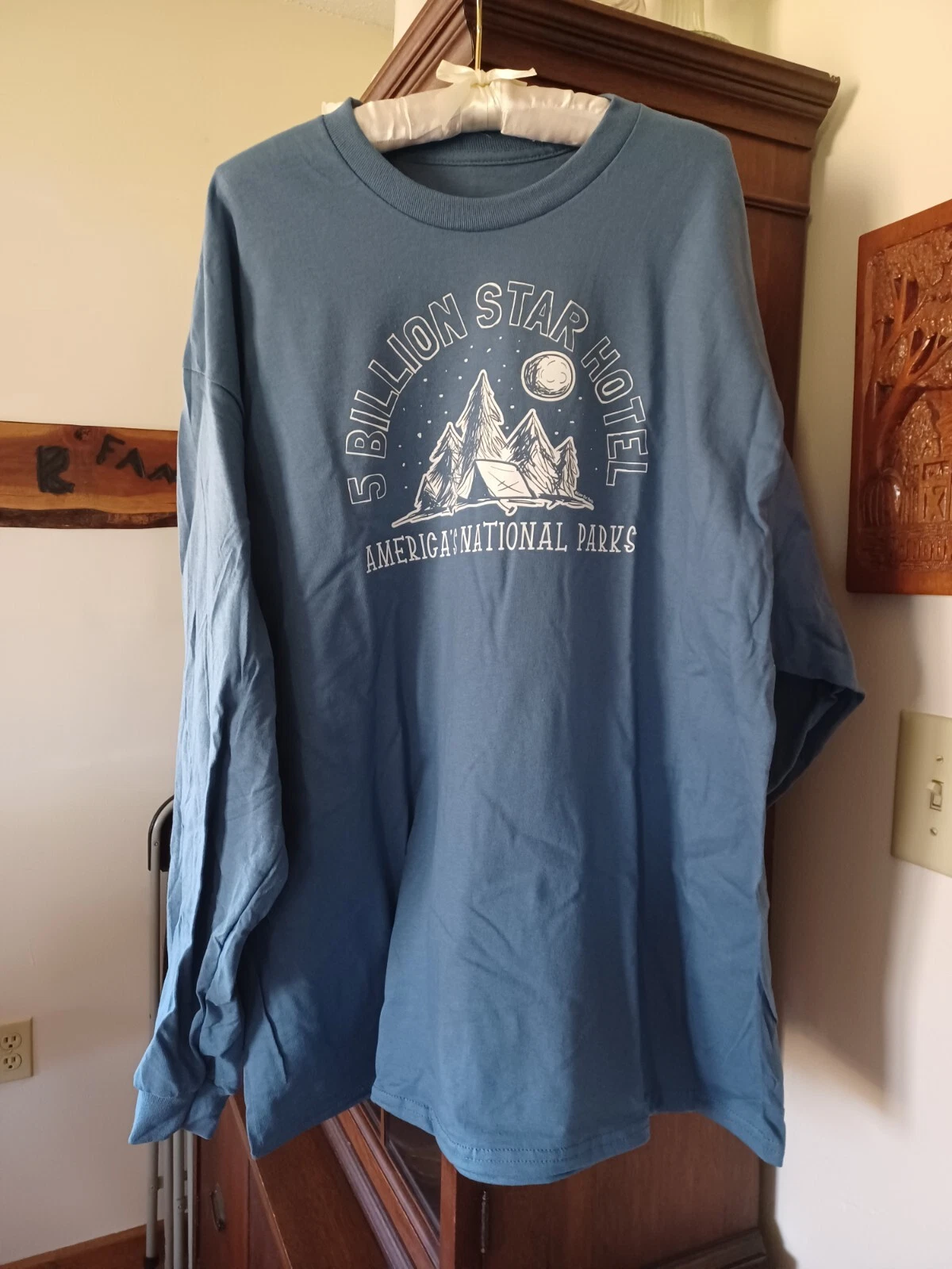 NEW BLUE 2X 3X CAMPING NATIONAL PARK LONG SLEEVE T SHIRT