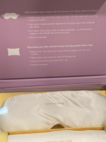 Set federa e maschera occhi Kensie in raso. Antietà. Nuovo con scatola - Foto 4 di 7