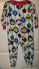 Peanuts Charlie Brown One Piece Footed Pajama PJ Boys Girls 18 Months NWT
