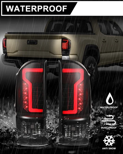 Pair LED Tail Lights For Toyota Tacoma 2016-2023 Brake Rear Lamps Black Lens - Picture 1 of 16