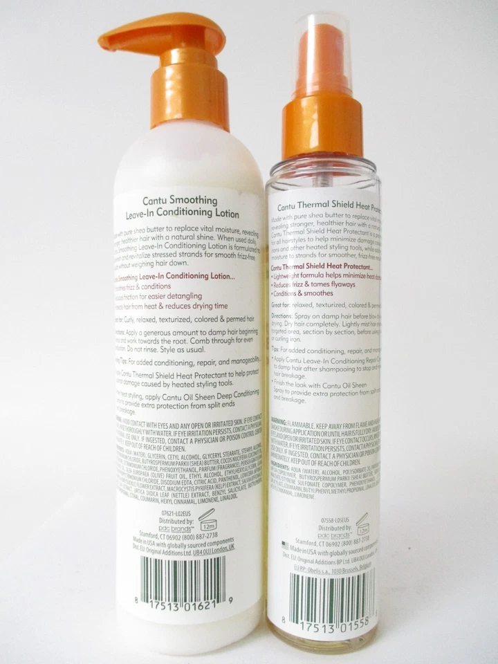 Loción sin dejar manteca de karité Cantu 10 oz y protector térmico (no lleno) Foto 3 de 3