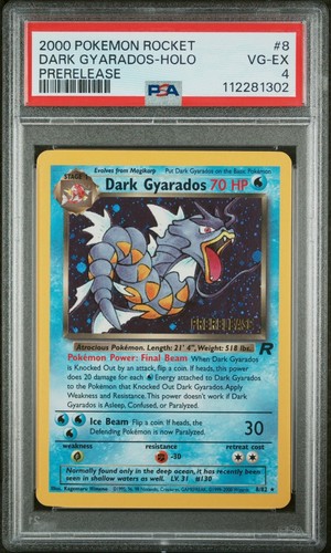 2000 Pokemon Rocket Dark Gyarados 8 Prelease Holo Rare PSA 4