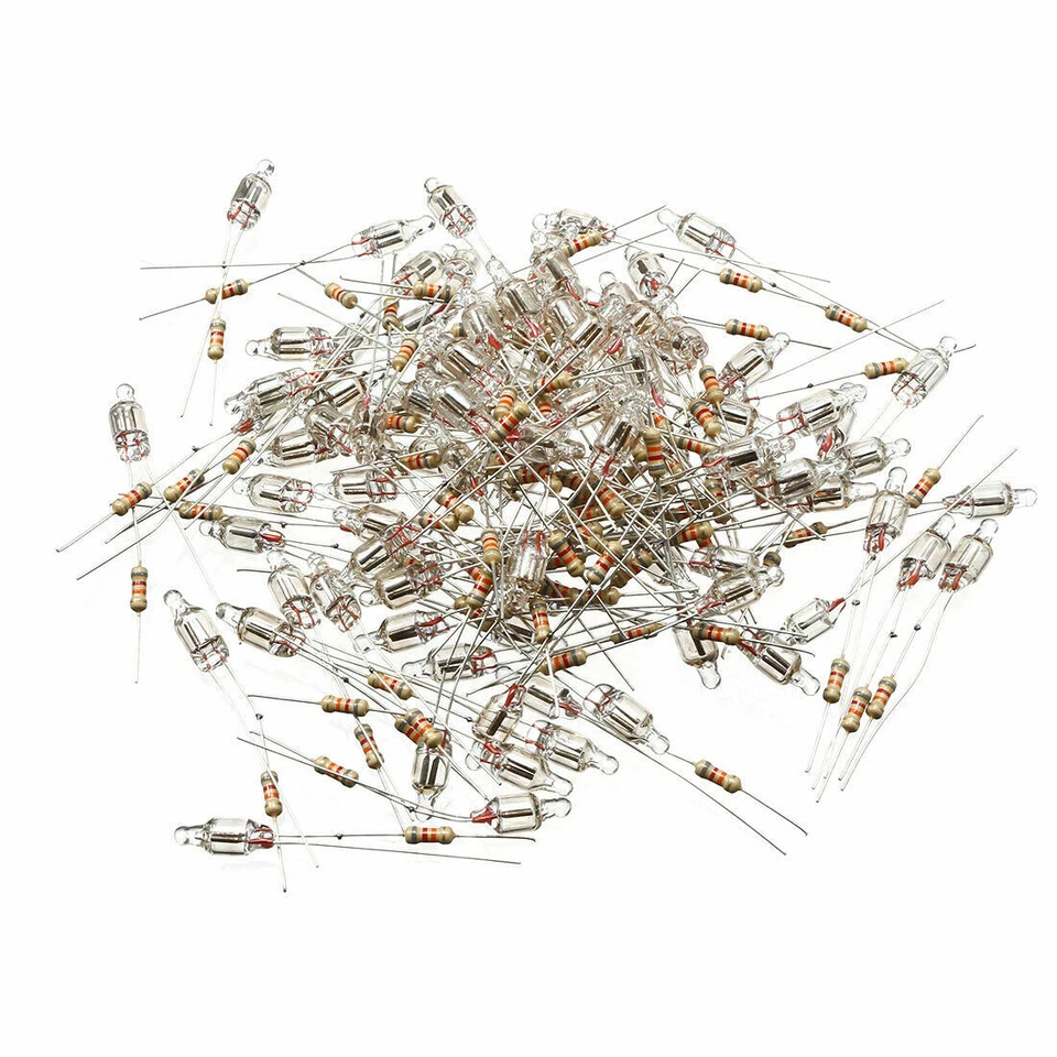 100 Piezas 5x10mm Naranja Brillante Luz Neón Bombilla Indicadora Lámpara + Resistencia Foto 2 de 4