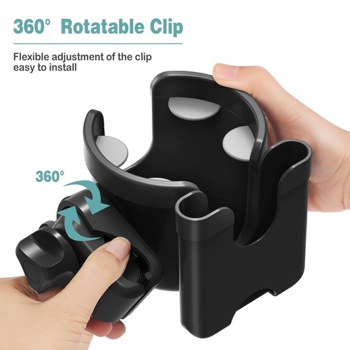 Universal Cup Bottle Phone Holder For Wheelchair Stroller Walker Bike Scooter - Picture 3 of 6