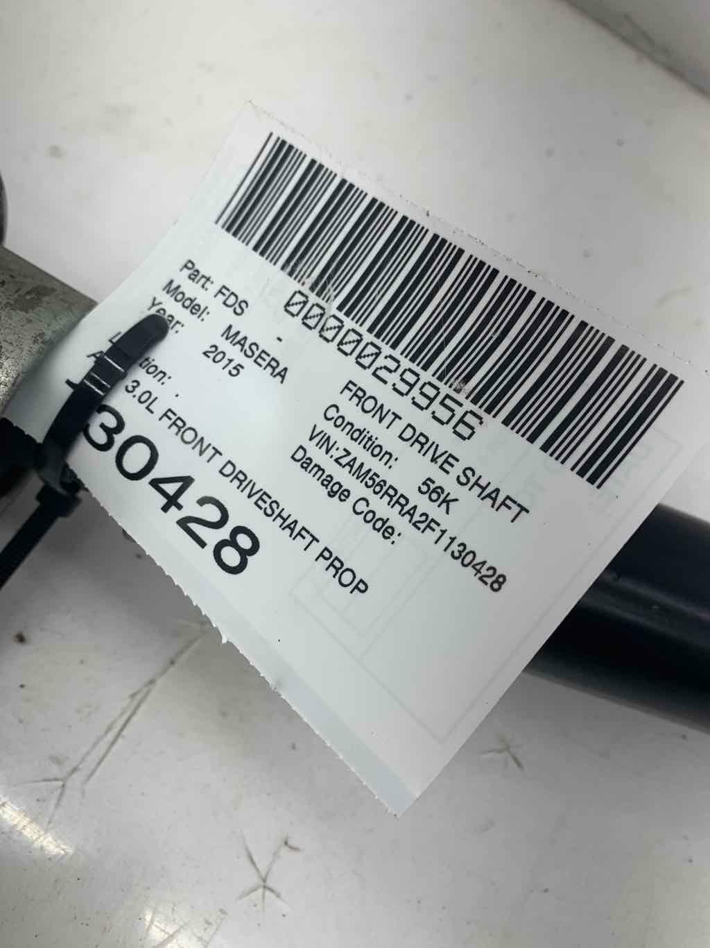 Maserati Quattroporte 2014-2016 Front Driveshaft P/N 06700085480
