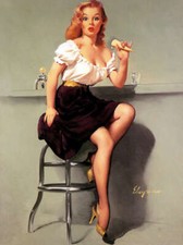 RETRO PINUP GIRL CANVAS PRINT 8X10" Poster Gil Elvgren Icecream fail