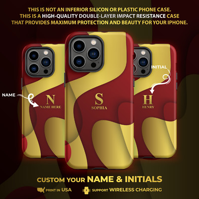 Unique Red Gradient Custom Gift Personalized Case for iPhone 14 Pro Max + 13 12