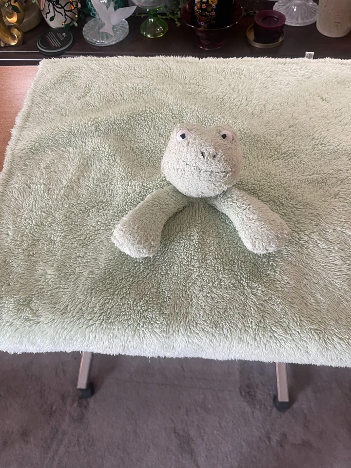 Manta de seguridad Pottery Barn Kids Green Frog Lovey PBK Sherpa Foto 4 de 4