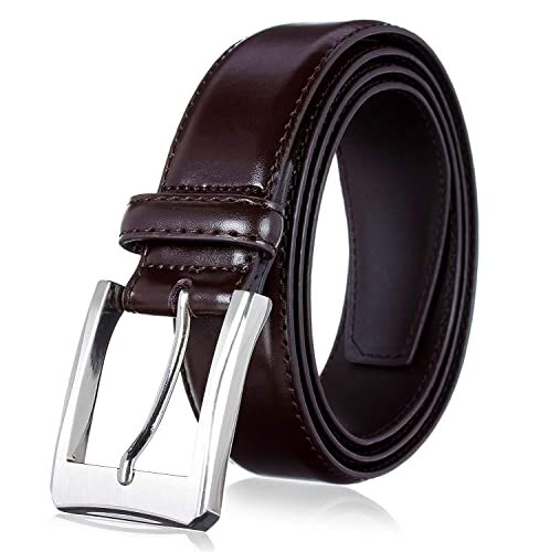 KM Legend Men's Leather Dress Belt-Classic & Fashion for Work 42 Basic Brown  | eBay