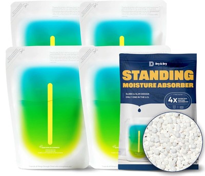 [4 Packs Standing Moisture Absorbers to Control Excess Moisture for Basement,...