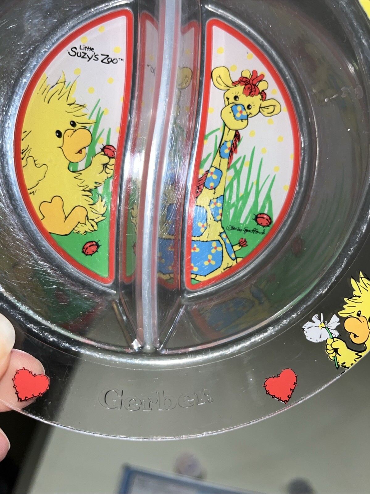 Little Suzy's Zoo Divided Dish Bowl with Gripper Handles Witzy & Friends Gerber