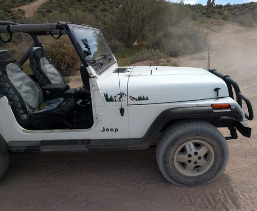 Mountain and Tree Decal for Hood of Jeep Wrangler YJ (1987-1996) Set 4pc - Picture 3 of 4