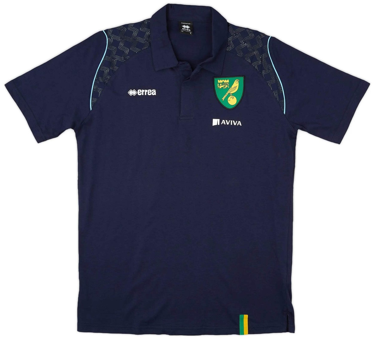 NORWICH CITY ORIGINAL NAVY BLUE PREMATCH POLO SHIRT, BY ERREA