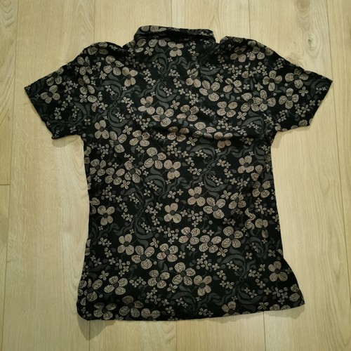 Pretty Green Polo Shirt Mens S Small Black Floral Pattern Short Sleeve Stretch - Picture 5 of 9