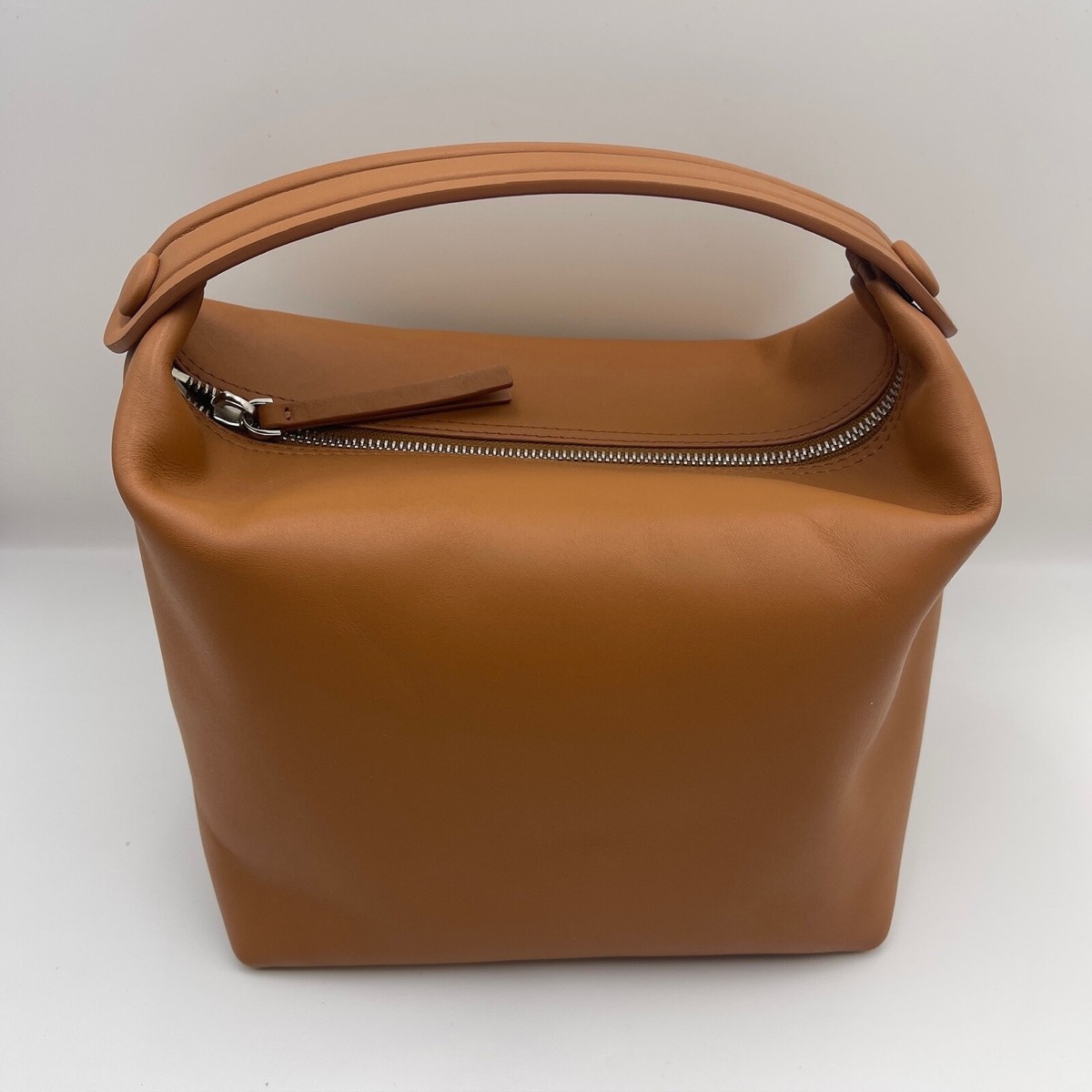 The Row Brown Leather Les Bains Clutch hobo Bag RARE HARD TO