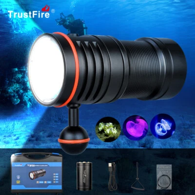 TrustFire DF50 KIT Unterwasser Tauchen Taschenlampe 6500LM Wasserdicht bis 70M