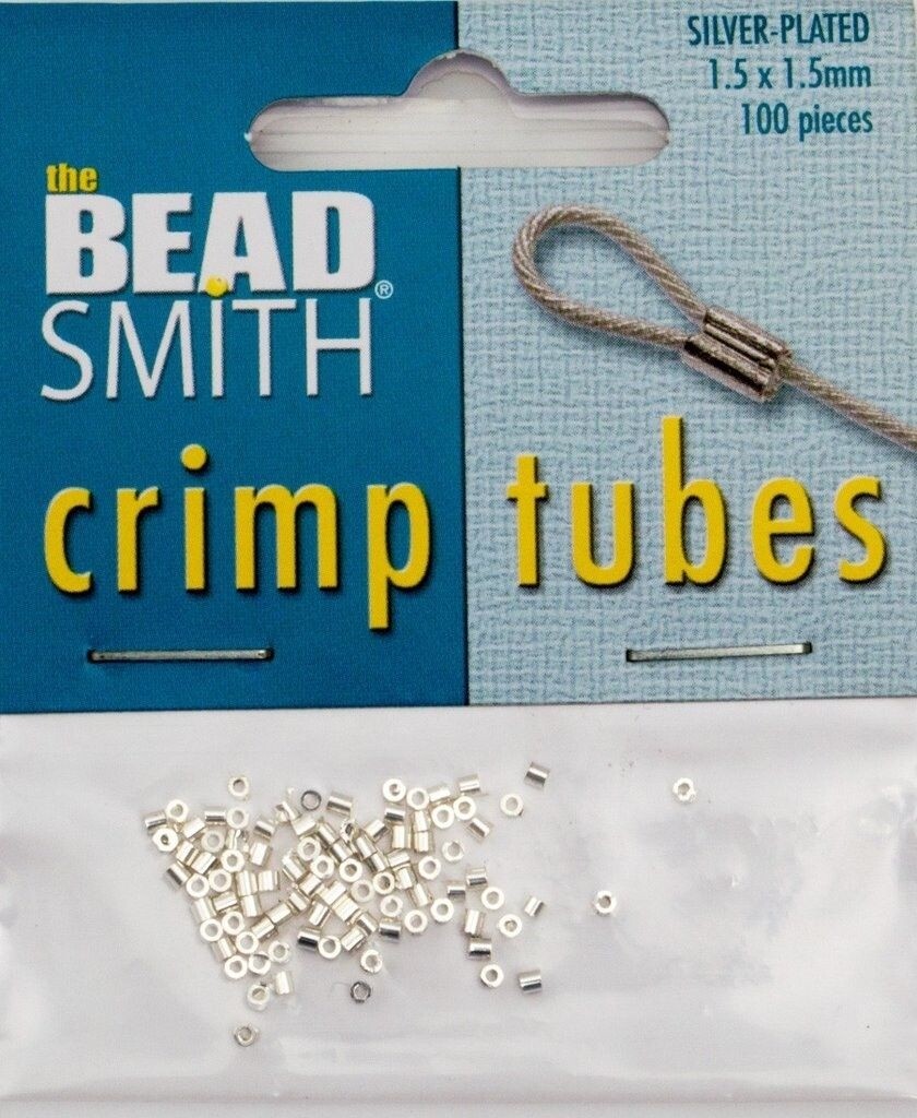 Crimp, 100 Silver Plated Crimp Tubes Crimping Beads with