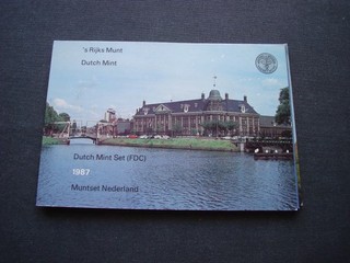 TOP Niederlande 1987 Kursmünzensatz im Papierfolder mit vielen Infos! KMS! RAR!